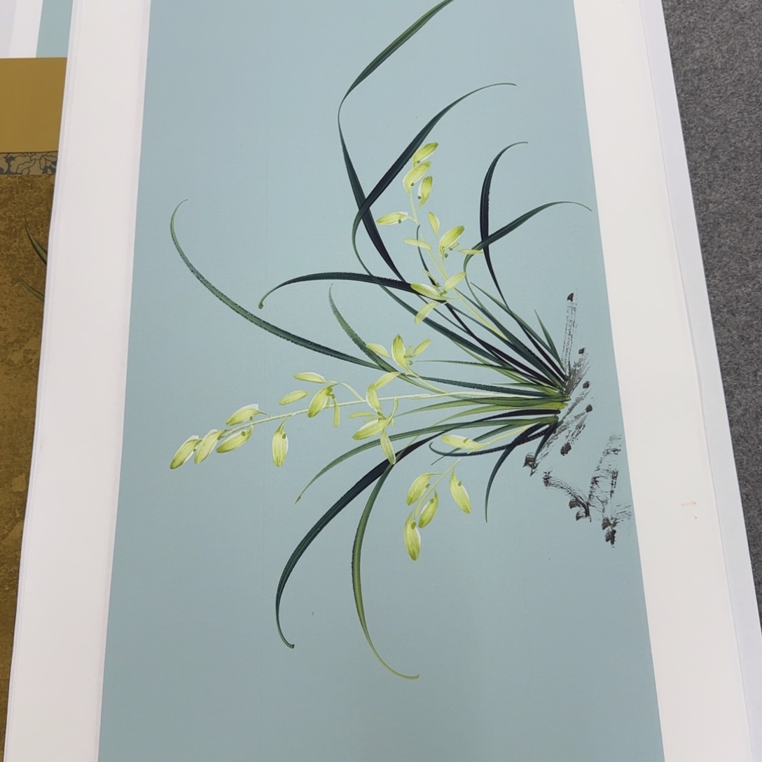 国画一笔两色立体兰花