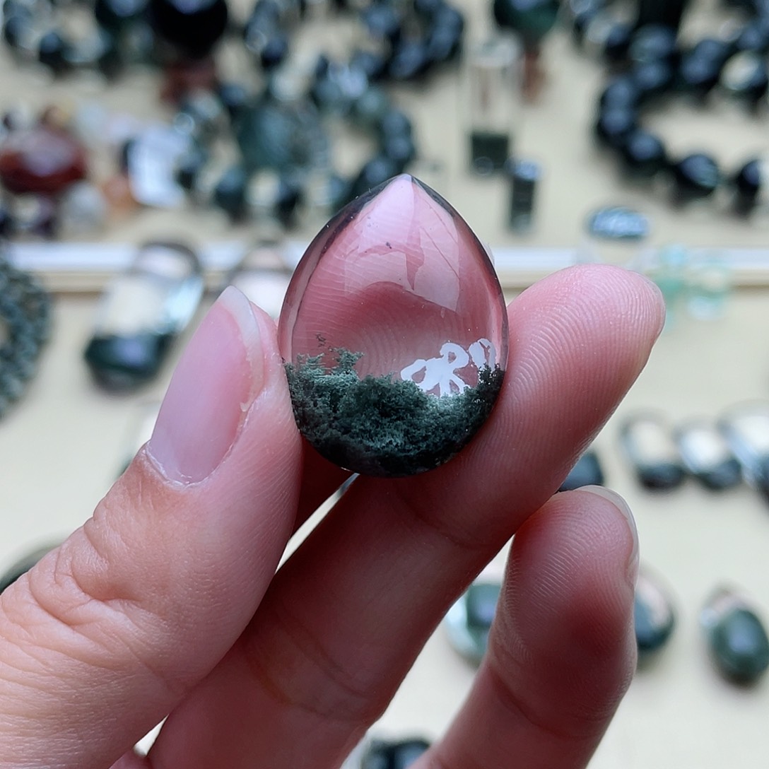 水晶颈饰未镶嵌绿幽灵聚宝盆吊坠