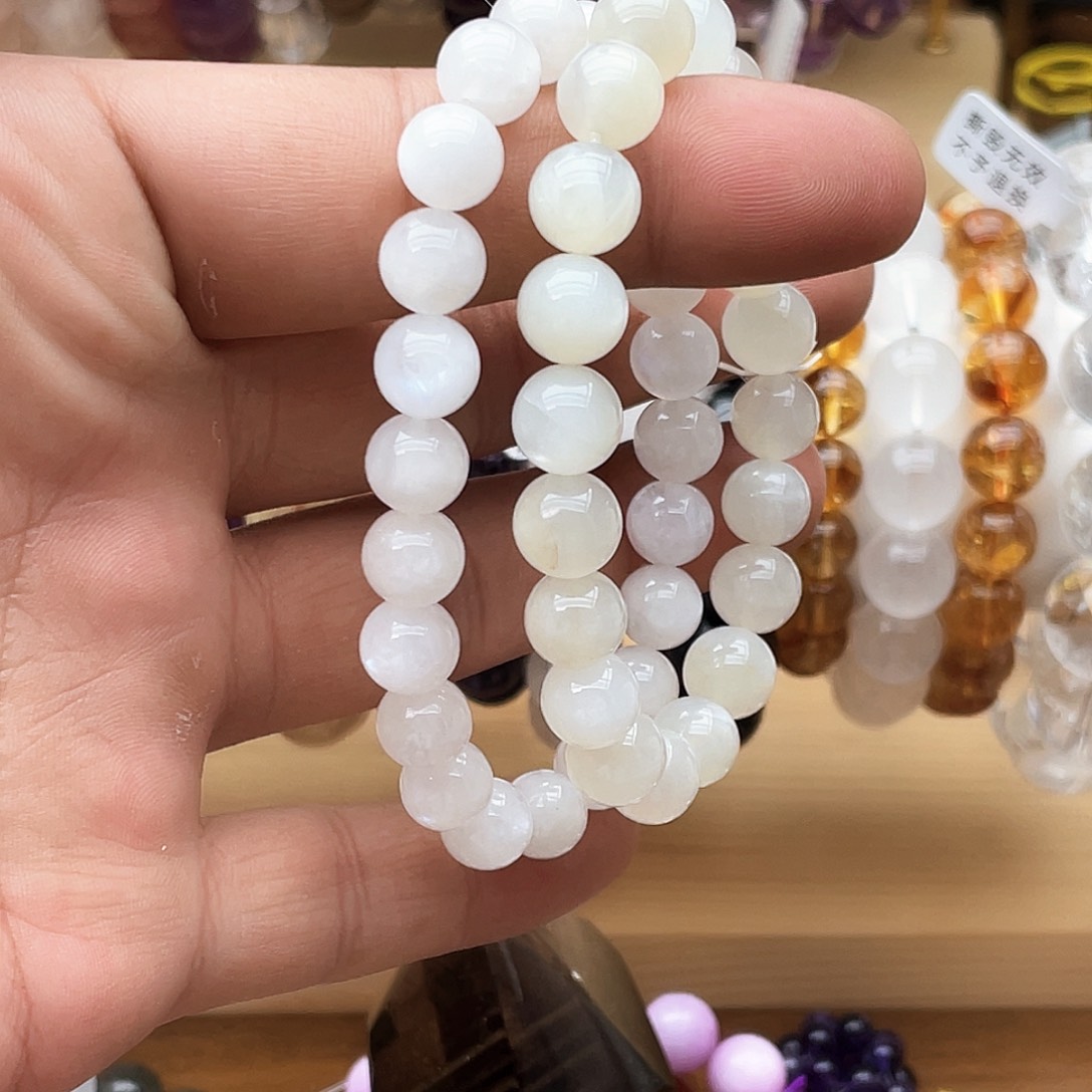 未镶嵌手串烟晶卡9任选白蓝月光