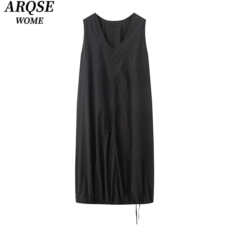 艾诺丝商场同款2025夏季新品款时尚无袖休闲连衣裙女9031