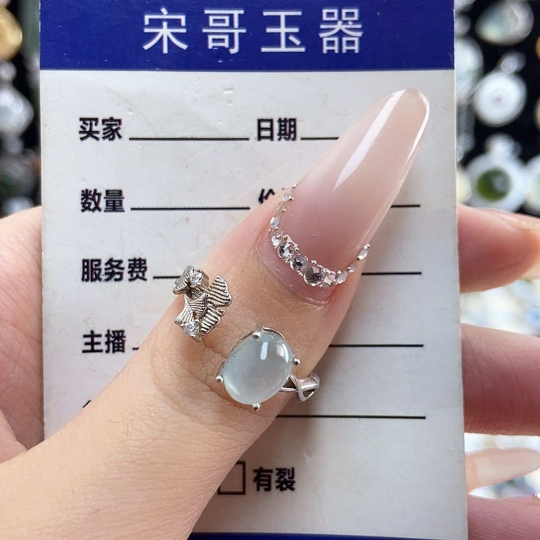 岫玉银S925镶嵌戒指T****千新疆西藏不包邮