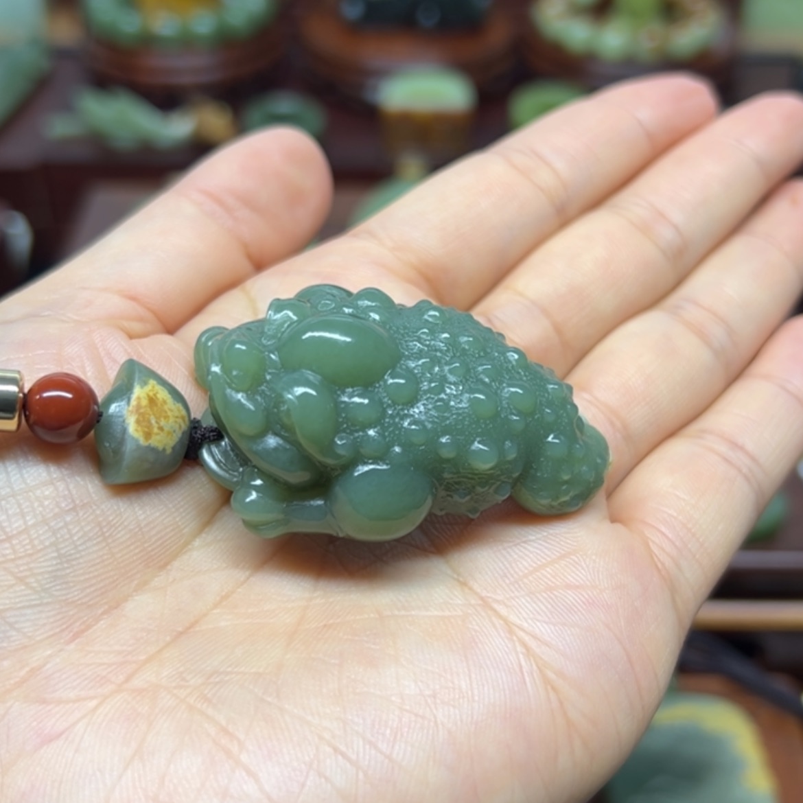 【闪购商品】岫岩河磨玉（透闪石质玉）把件未镶嵌金蟾