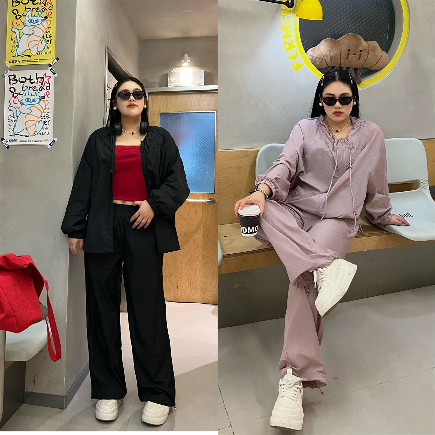 断码捡漏~自由美式 / 小米皱可盐可甜工装休闲套装14353花契200斤