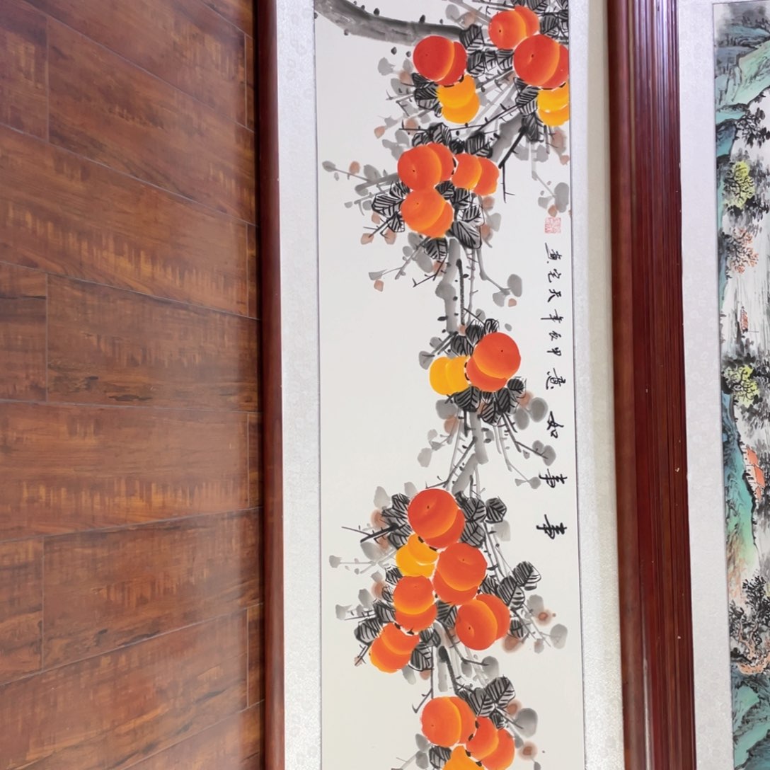 国画匆**客手绘带框尺寸48*163厘米