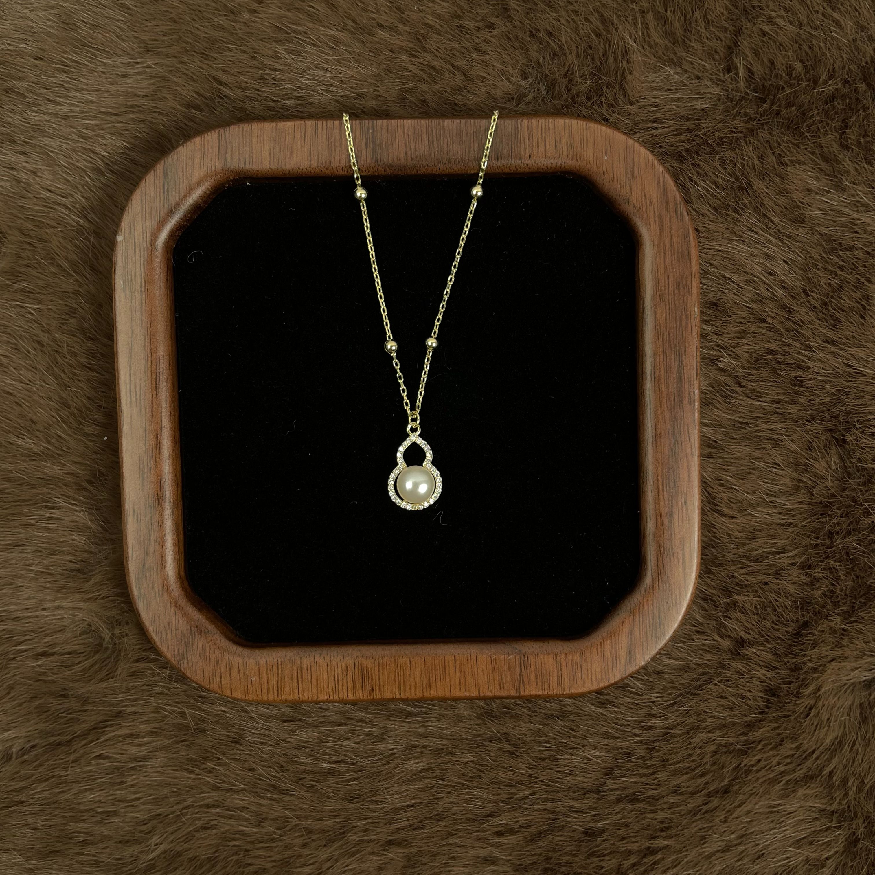 老鳯祥 坠链均925银 圆满福禄项链新中式葫芦镂空锁骨链轻奢