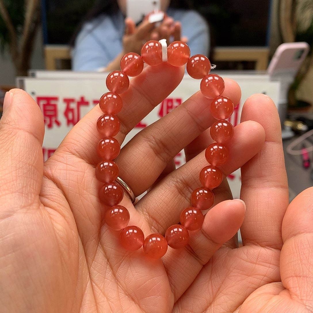 南红玛瑙9mm南红冰粉手串未镶嵌