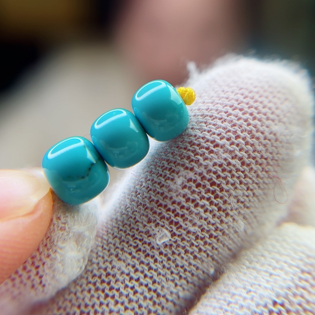 绿松石珠宝奇石未镶嵌6.9腰珠