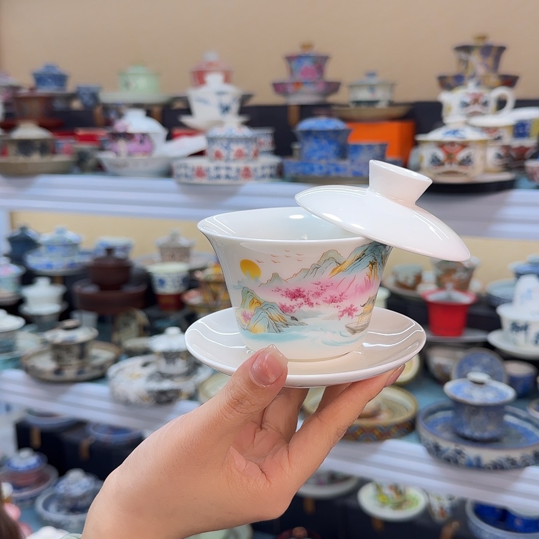 盖碗的时候就可以把碗