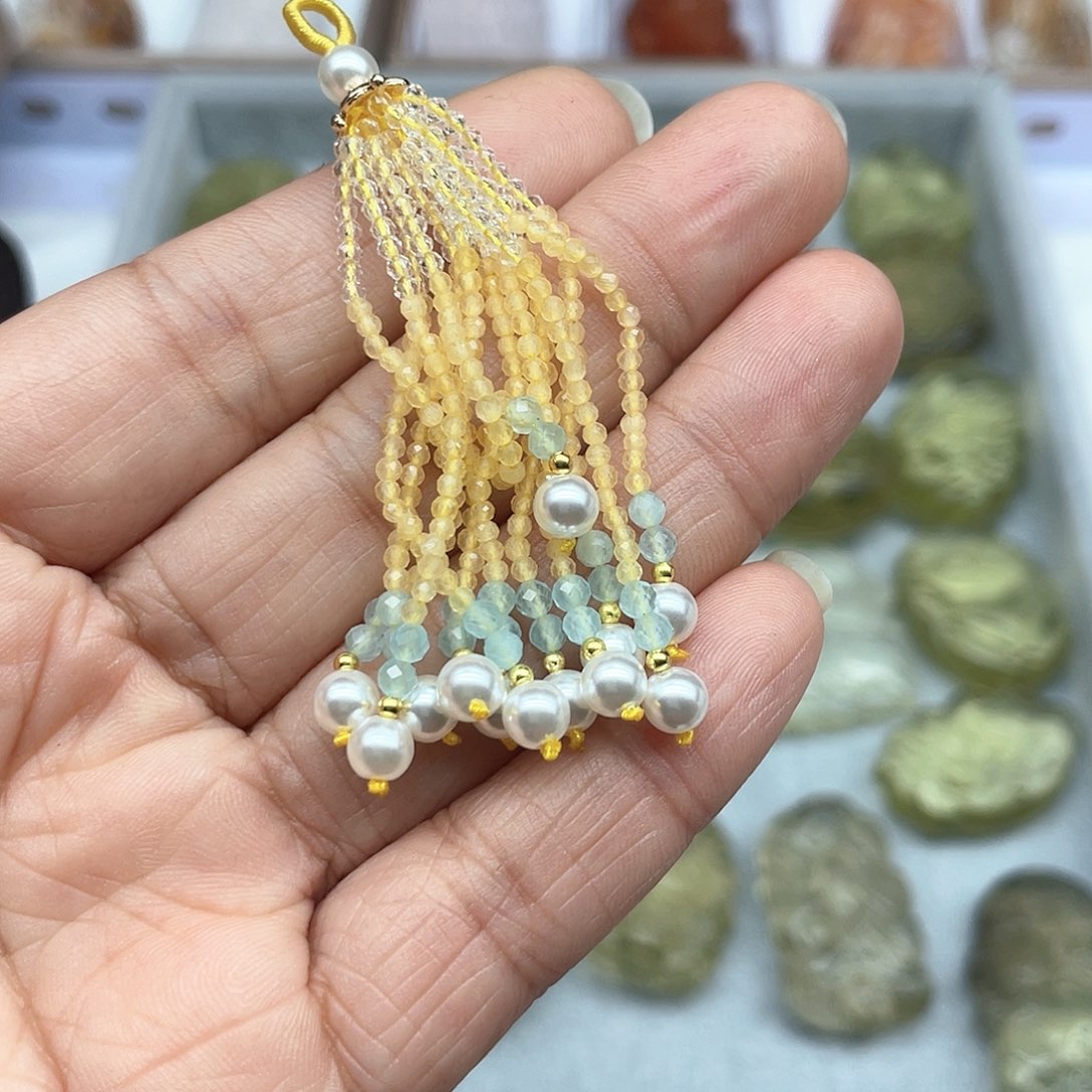 水晶吊坠(不含链)未镶嵌酱**花