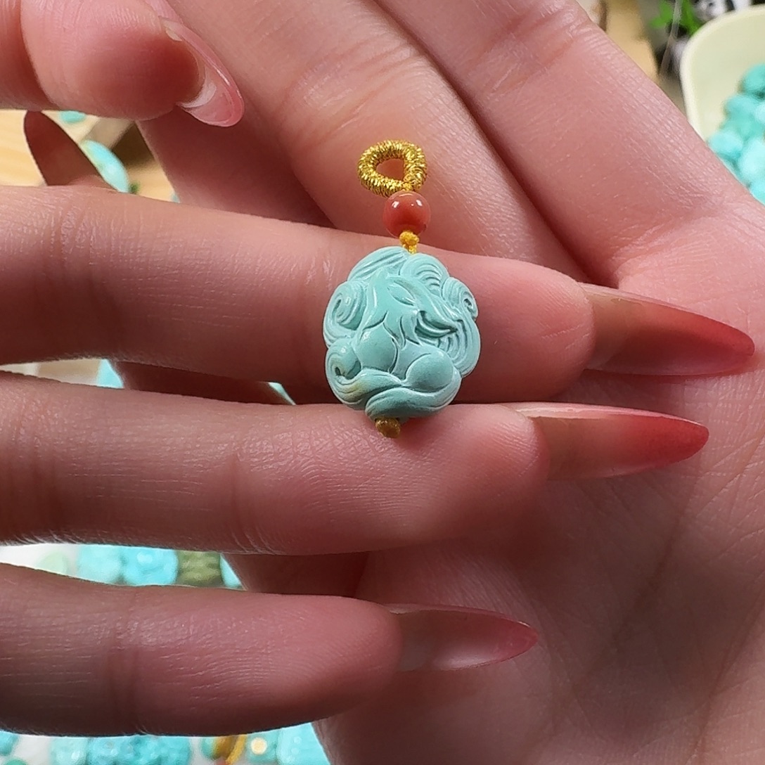 绿松石未镶嵌吊坠(不含链)九尾