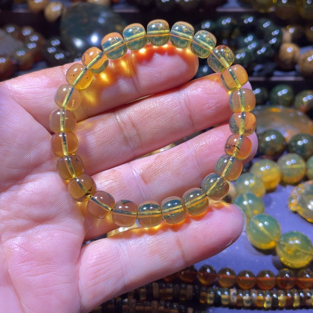琥珀未镶嵌手链天然