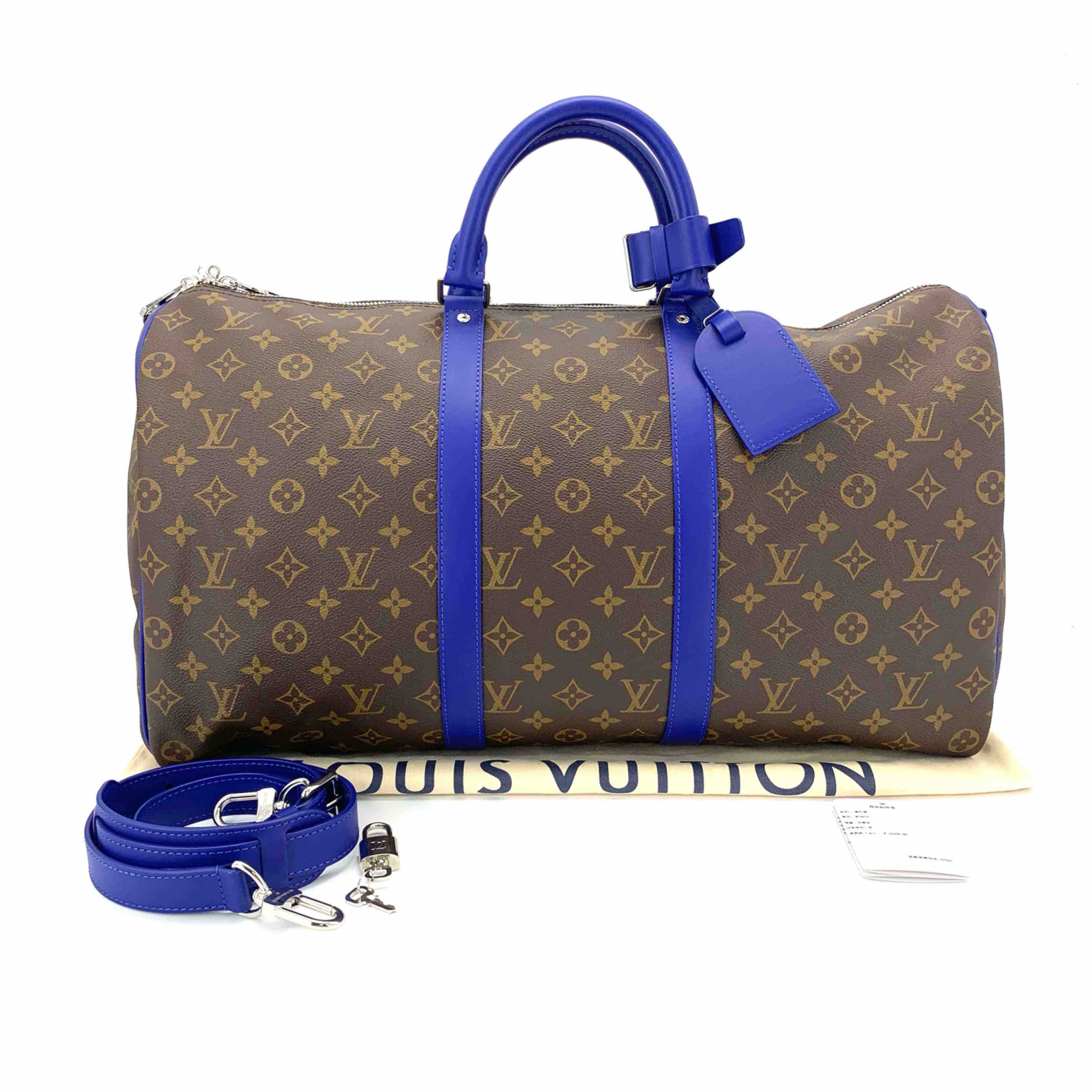 99新 LouisVuitton/路易威登  闲置棕蓝keepall50旅行袋尺寸50/29