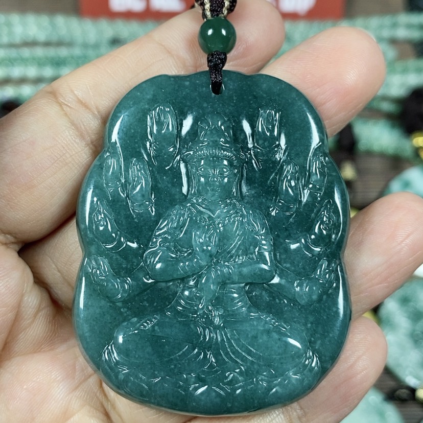 【闪购商品】翡翠颈饰未镶嵌玉吊坠翡翠玉千手观音大款