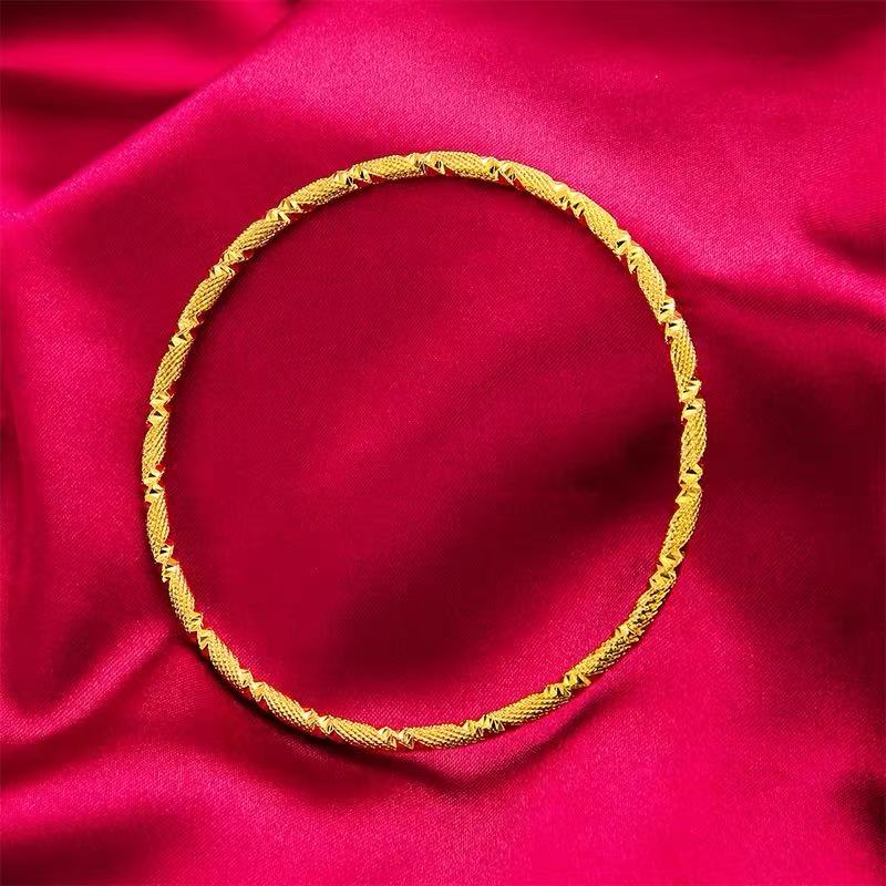 【微总专属】轻奢风古法工艺錾刻三生三世单圈手镯SCS02