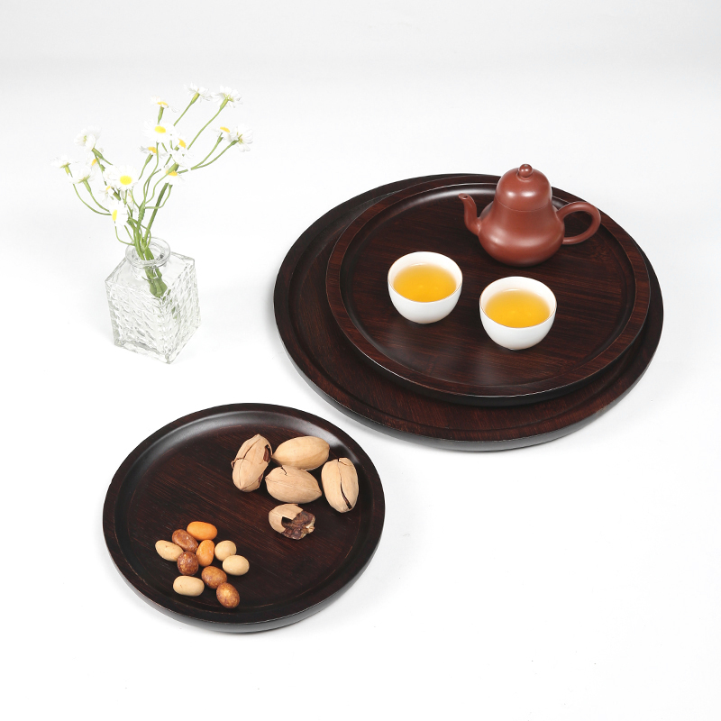 日式竹制木托盘长方形家用功夫茶具圆盘茶盘水果烧烤小吃餐具盘