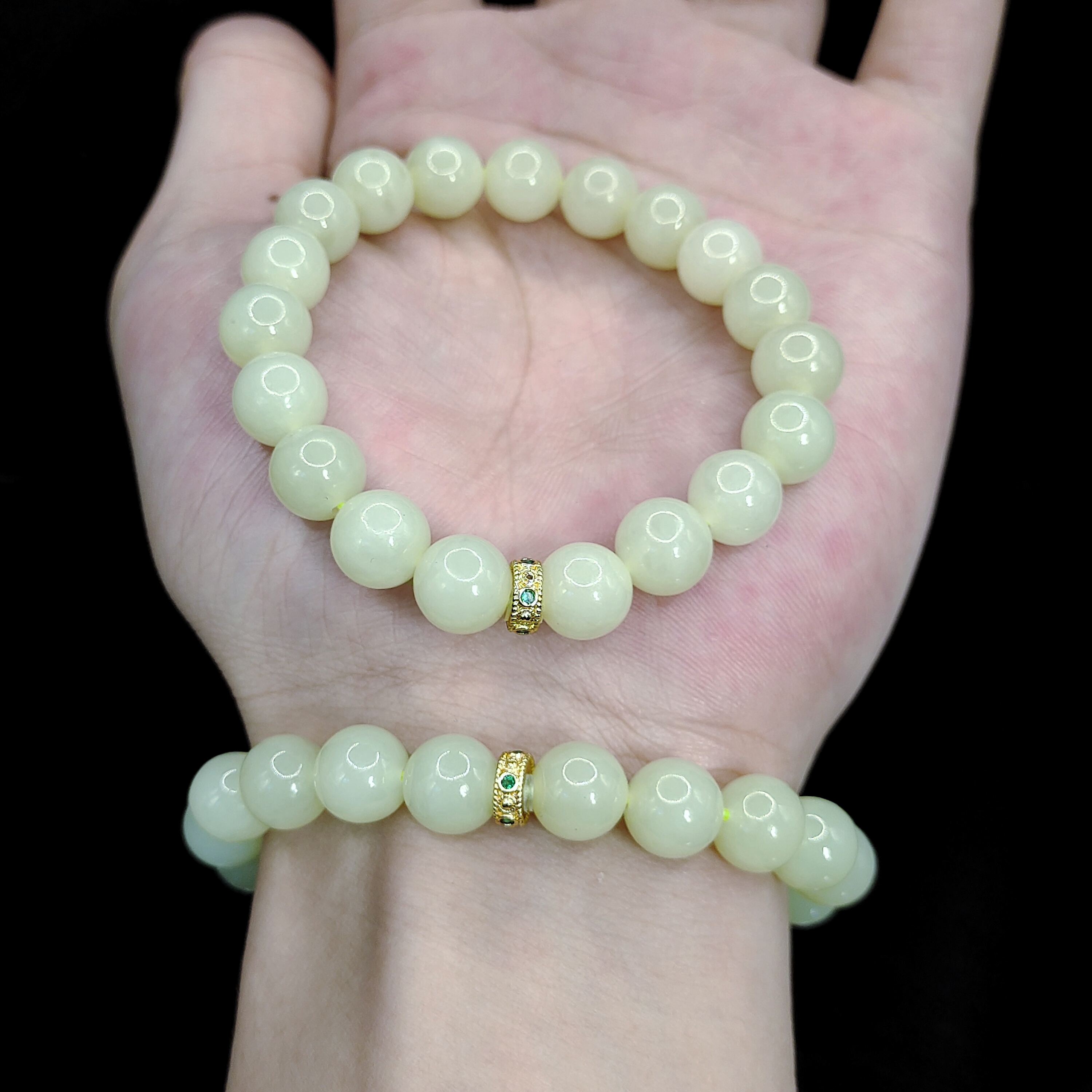 【李想精选】和田玉DIY单圈手串H5【多样性发其一】约10mm