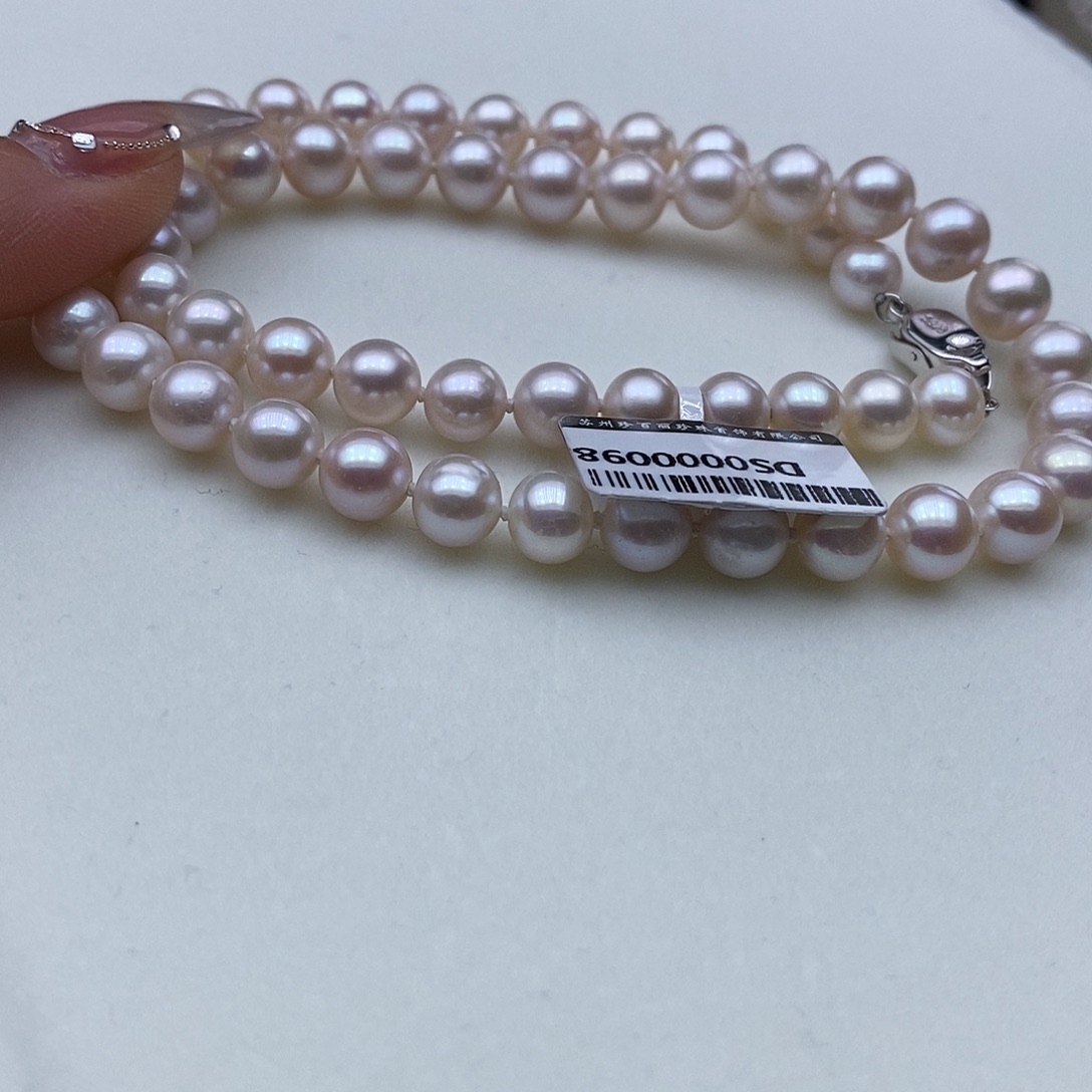 淡水珍珠颈饰银S925镶嵌➕8高品天女粉