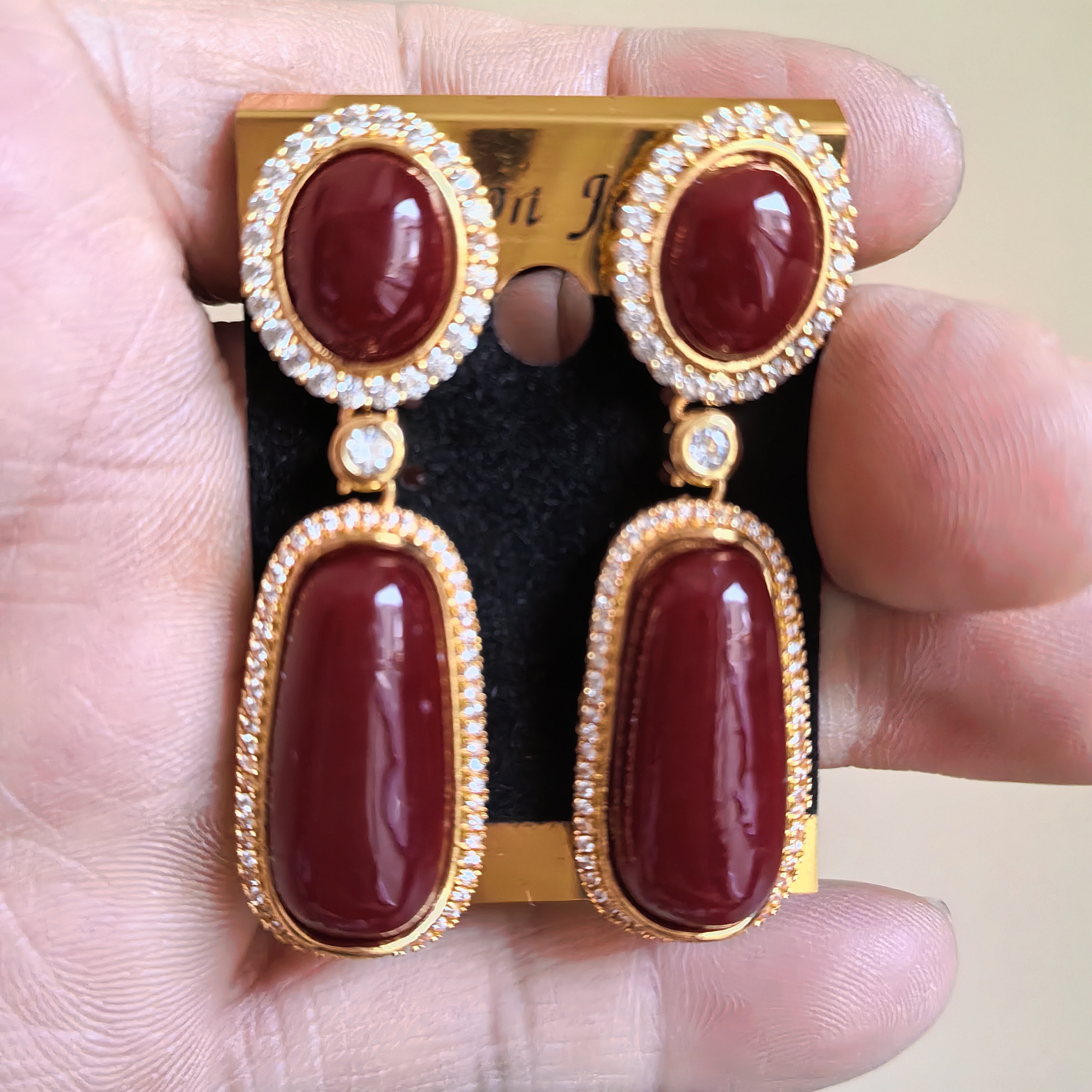 藏式穿搭阿卡红手工耳环新款