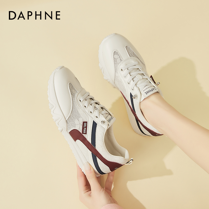 达芙妮网面透气德训鞋女款春夏2025新款百搭休闲运动鞋软底女鞋子