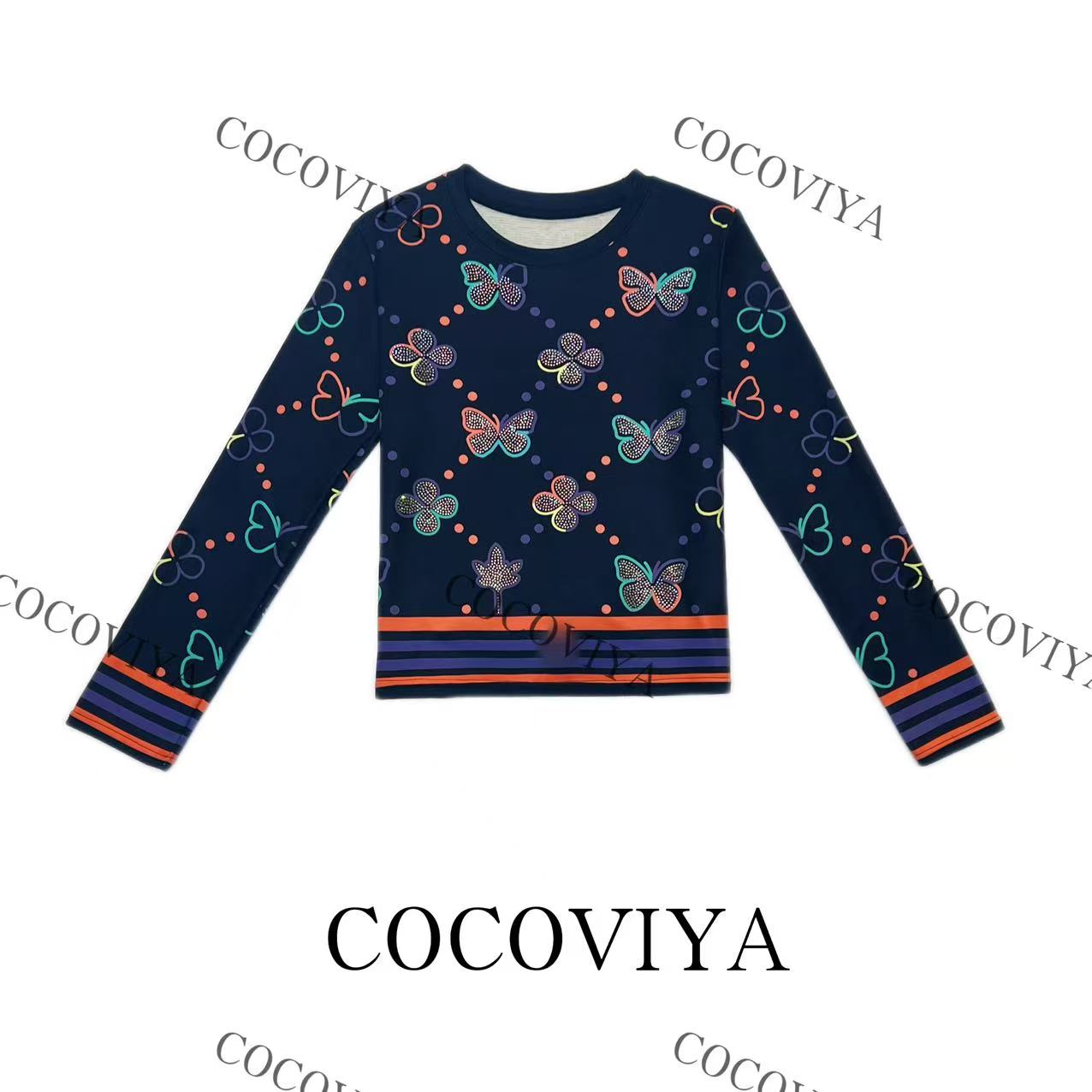 CC 2025 COCOVIYA秋冬蝴蝶轻奢加绒设计百搭时尚休闲上衣26C-962