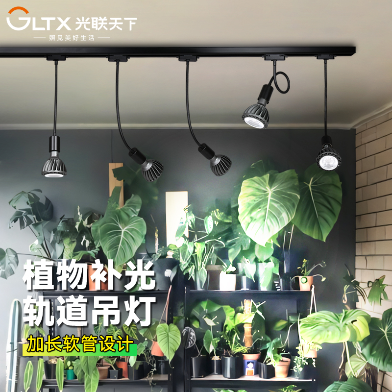 光联天下加长灯杆全光谱植物补光灯软管轨道射灯热植鹿角蕨生长灯