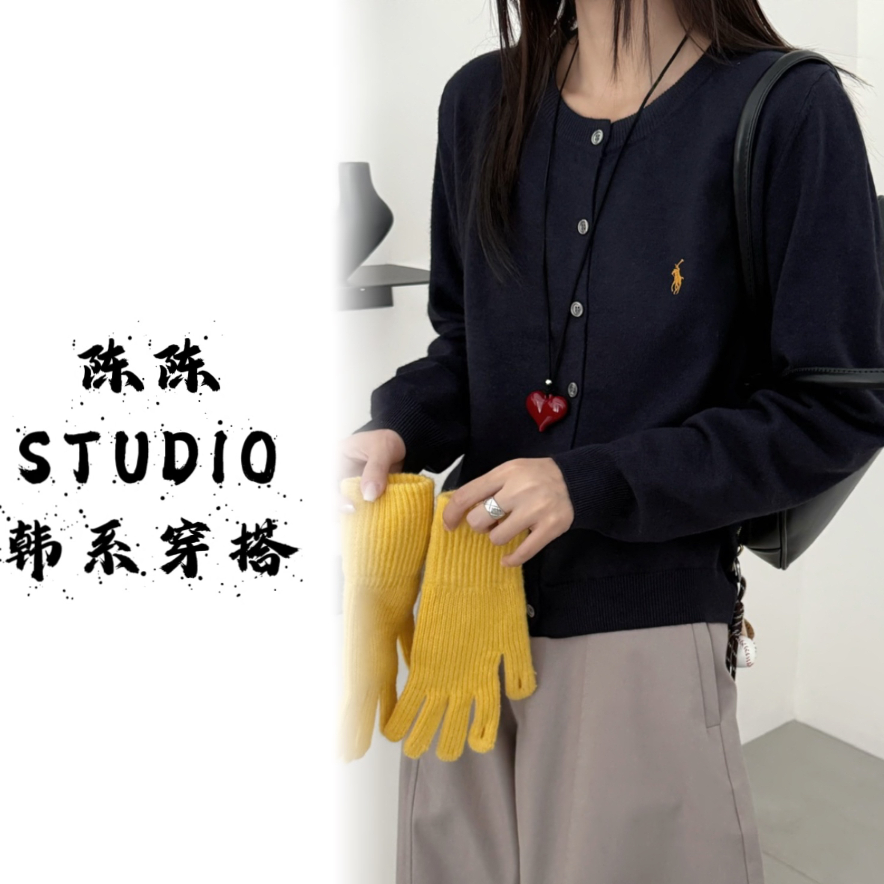 小香风女针织厚款小马常规款软糯长袖毛针织衫韩系秋季韩版慵懒