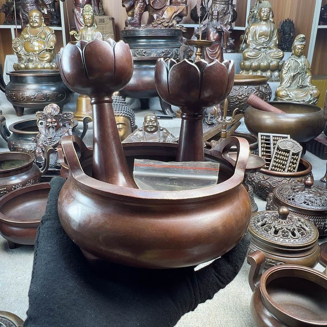 铜香炉铜摆件铜工艺品风水摆件