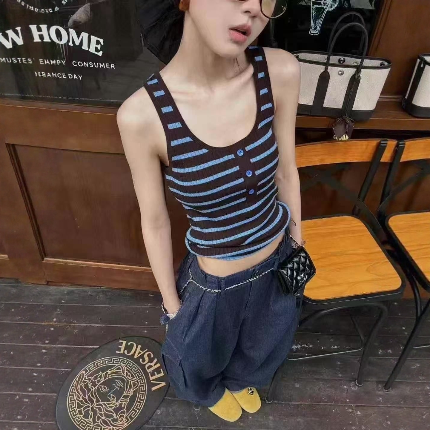 现货【ASY大口袋工装牛仔裤】小众设计长裤宽松阔腿裤休闲裤女