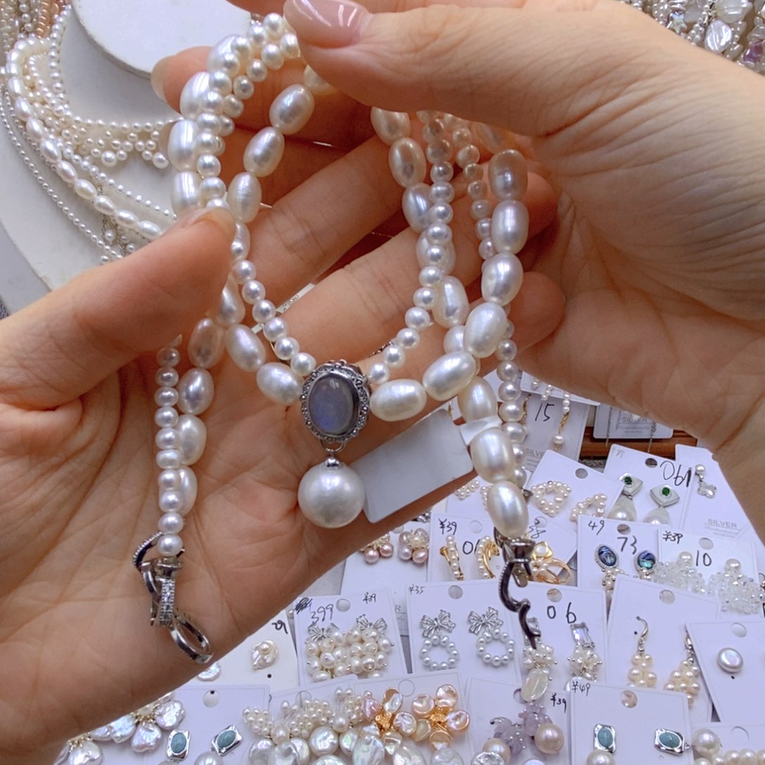 淡水珍珠银S925镶嵌颈饰遥***雪