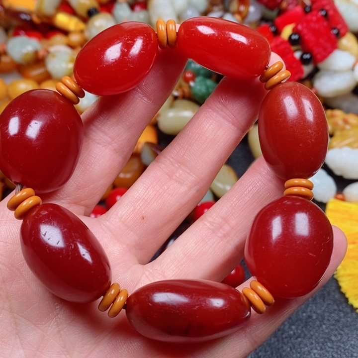 和田玉手链未镶嵌亮*