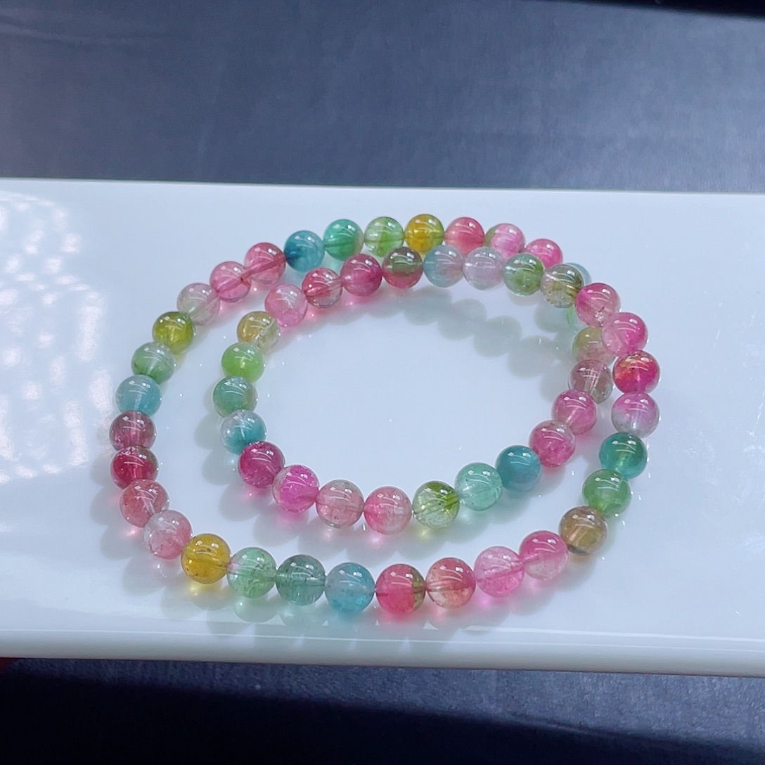 碧玺手链未镶嵌6.6mm左右