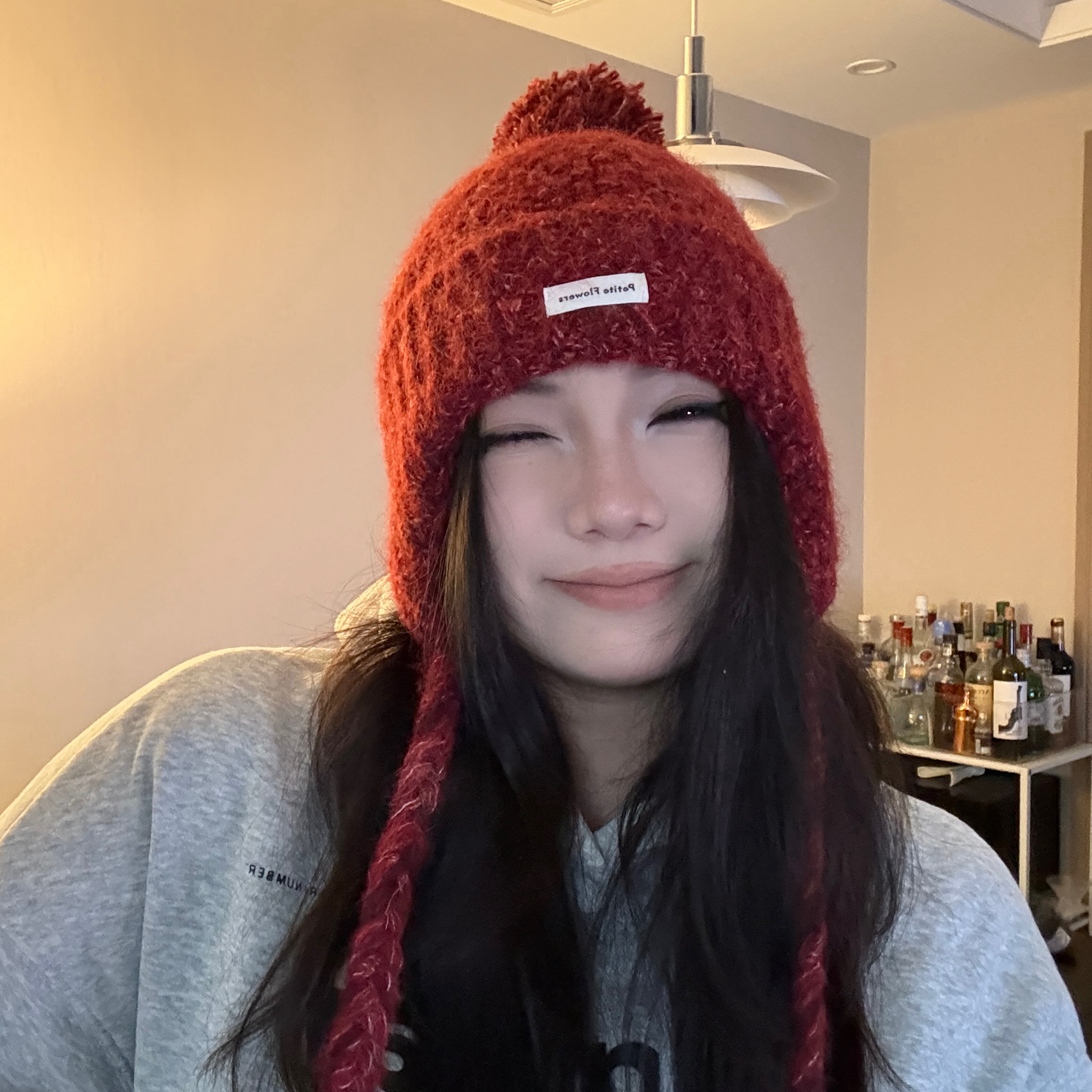 309简约时尚学生针织冬季帽子网红休闲风毛球可爱保暖帽子