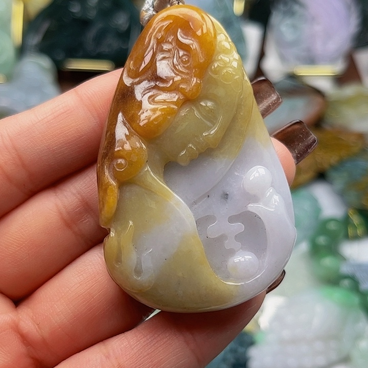 翡翠未镶嵌颈饰挂件