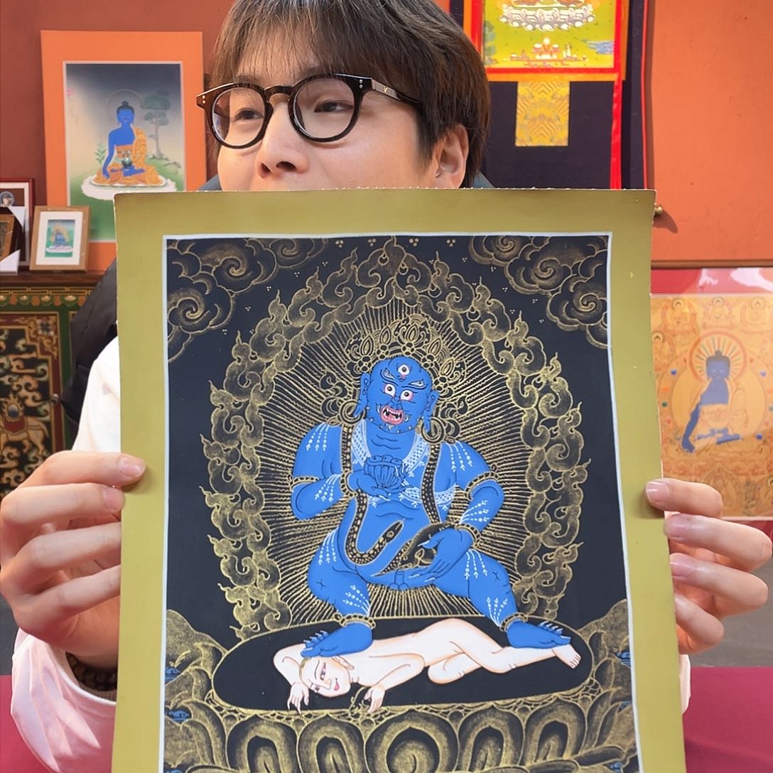 装裱画22×30黑财纯手绘