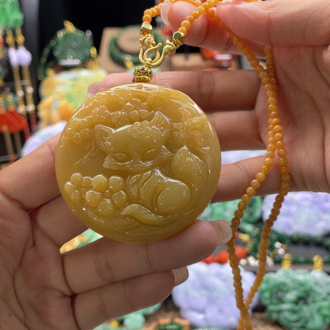 翡翠颈饰未镶嵌代编织