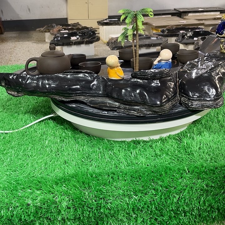 天然灵璧奇石茶盘