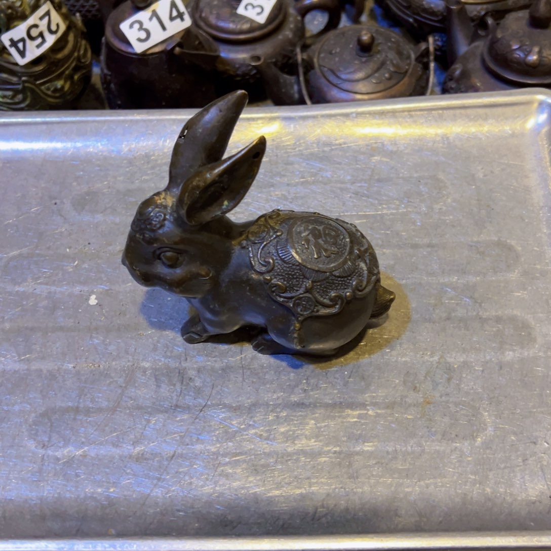 贾***岛黄铜摆件，文房摆件