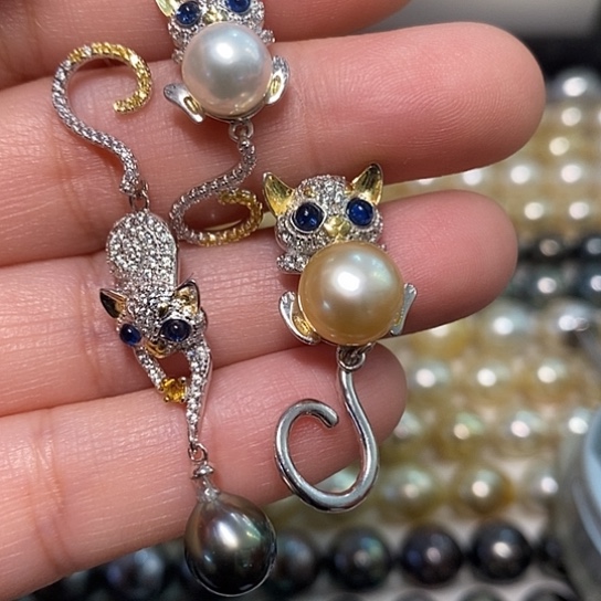 海水珍珠颈饰银S925镶嵌9-10