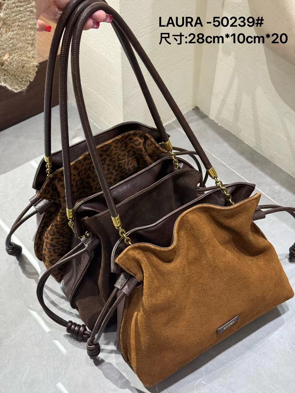 【T.T】秋冬时尚轻奢海川百纳福袋包小众洋气单肩斜挎女包50239