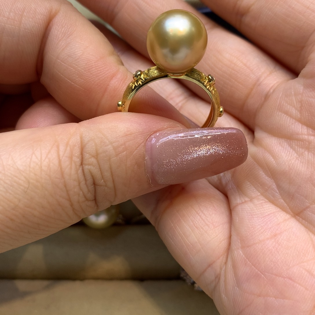 银S925镶嵌戒指海水珍珠