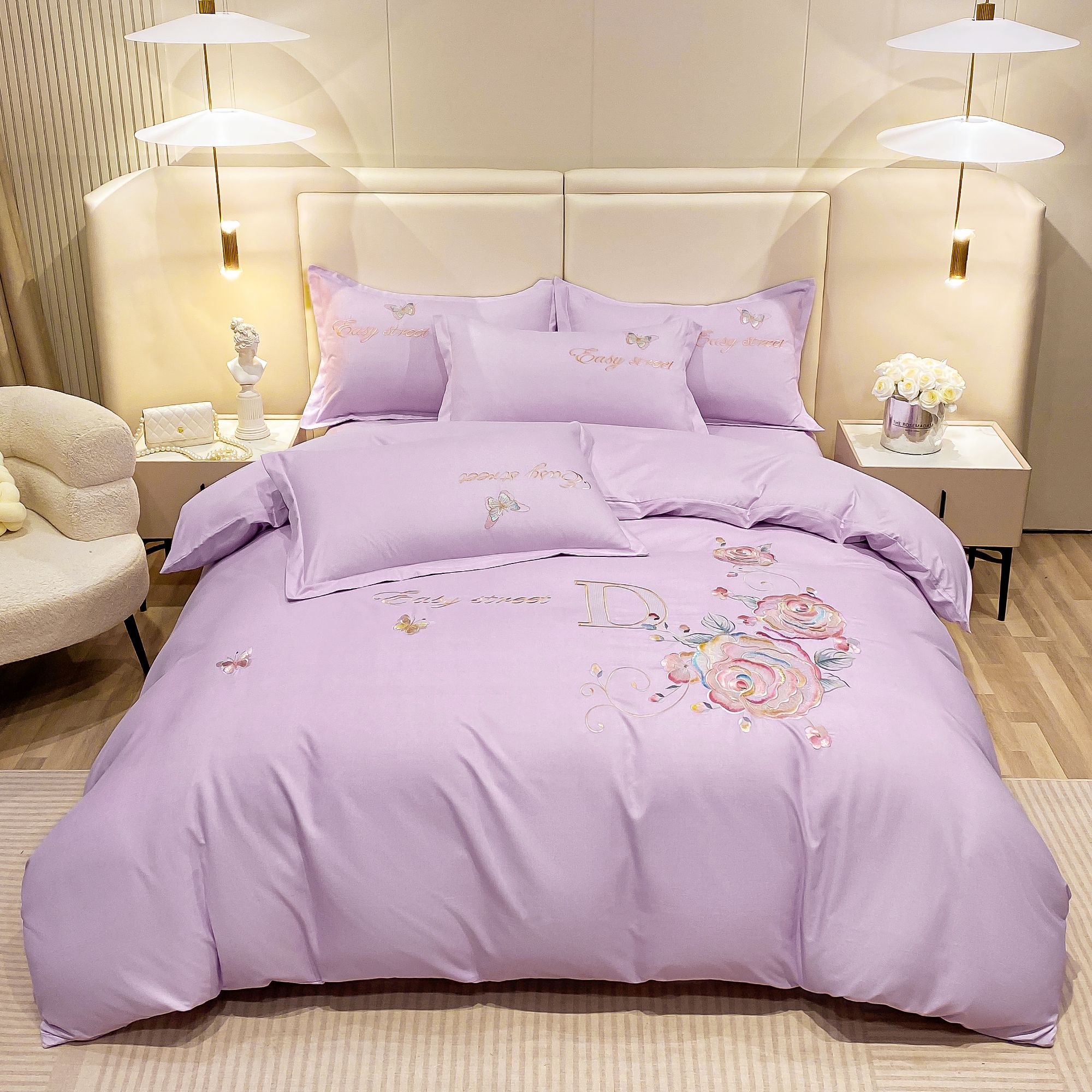 【彭总秋冬温馨专属】轻奢高端立体刺绣吊边四件套花间集-pz