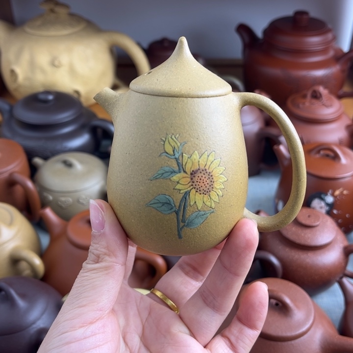 紫砂茶壶120cc黄金段泥半手