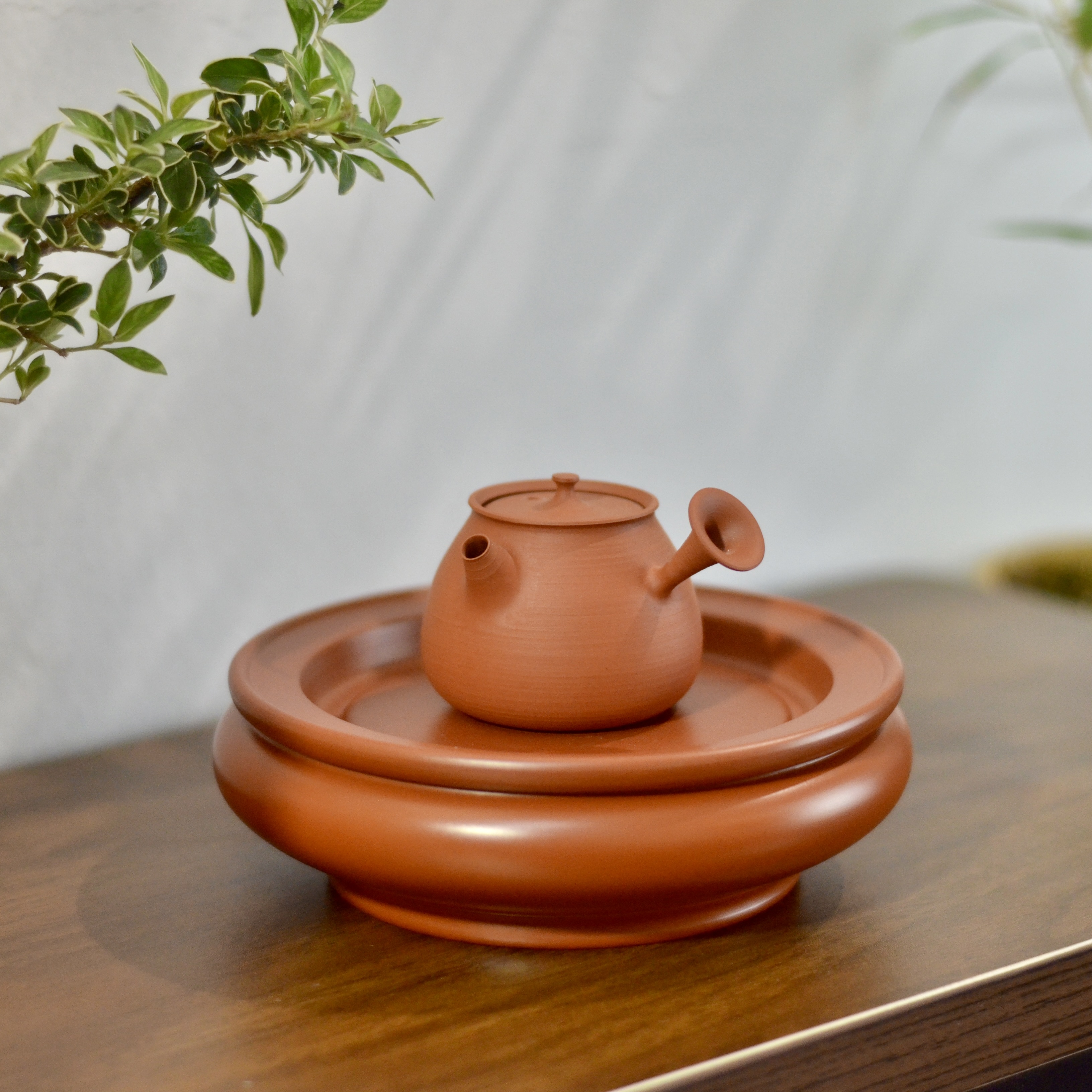 潮州小侧菩提原矿朱泥手工红泥鸡蛋黄茶壶家用功夫手工茶壶