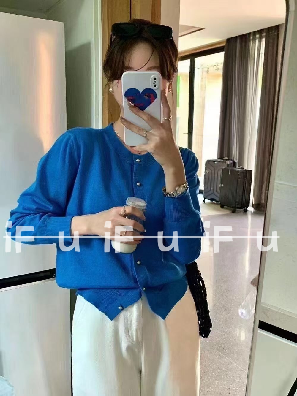 韩/金扣针织毛衫