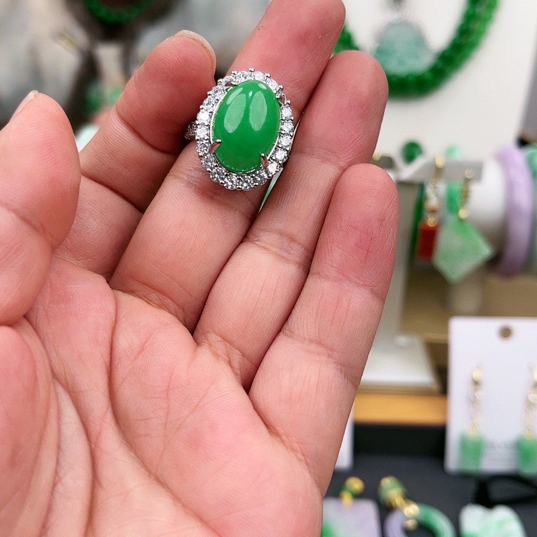 翡翠颈饰银S925镶嵌我