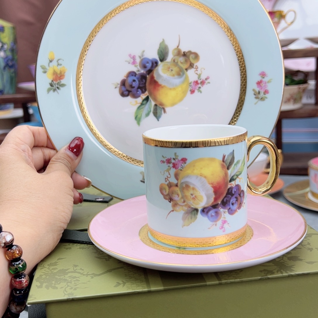 核桃杯碟盘三件套礼盒