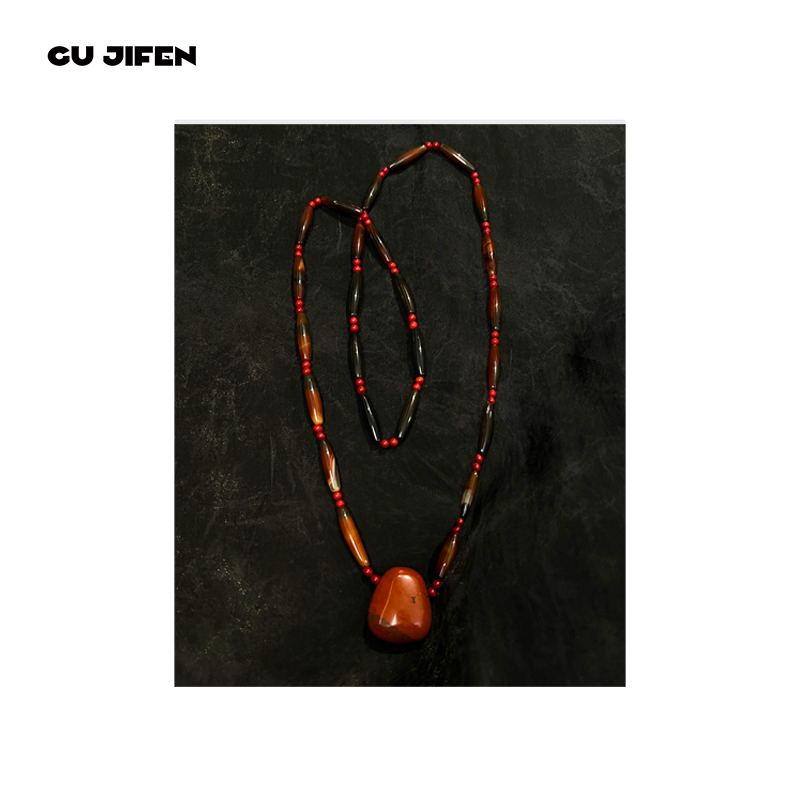 非金属珐琅项链 法式气质百搭珐琅经典百搭彩色民族风项链 X58005