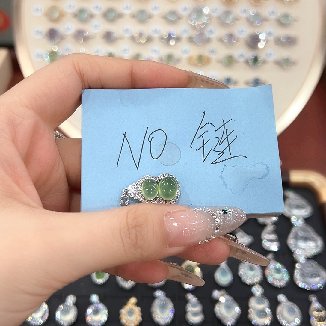 王***话蛇纹石玉银S925镶嵌戒指