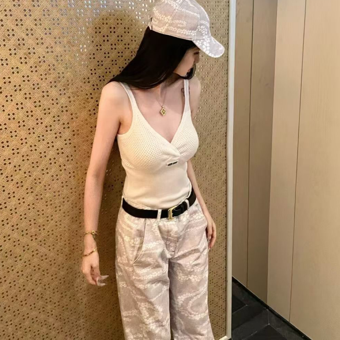 钩花镂空针织抹胸吊带背心女新款v领上衣可外穿