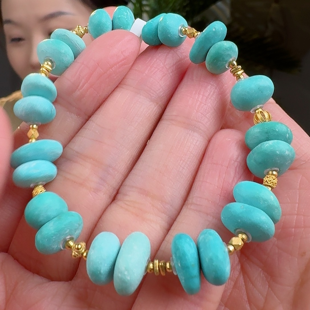 绿松石珠宝奇石18K金镶嵌